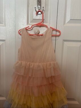 H&M Pink Peach Ombre Tulle Layered Formal Dress